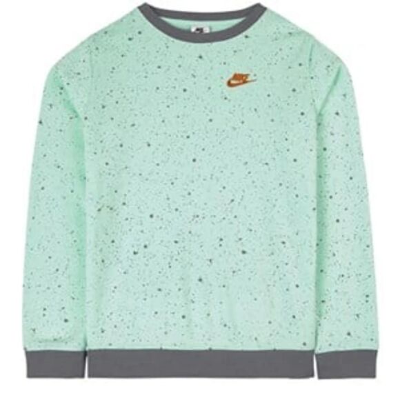 Nike Kids Mint Green Gray Splatter Print Sweatshirt M Unisex - Picture 2 of 6